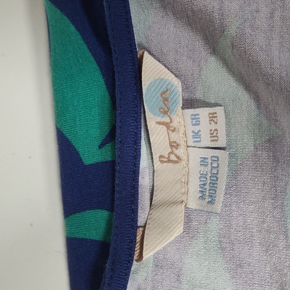 Boden Evangeline Jersey Wrap Dress Blue Pattern 2 - Picture 7 of 11